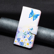 Flip case for Motorola Edge 40 Neo, Wallet, butterfly & flowers, white
