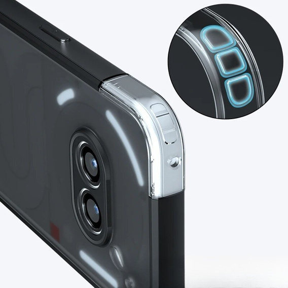 Case for Nothing Phone 2a, Fusion Hybrid, with camera protection, matt / black