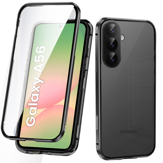 Case for Samsung Galaxy A56, Magnetic Dual Glass, black