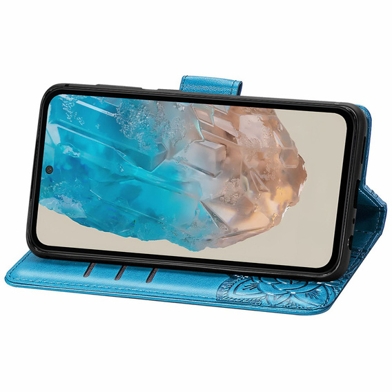 Flip case for Samsung Galaxy M35, Butterfly, blue