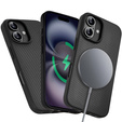 Case for iPhone 16, Aramid Fiber Cover, black