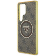 GUESS Magnetic IML Metal Glitter 4G Circle Triangle case for Samsung Galaxy S25 Ultra