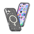 Case for iPhone 17, for MagSafe, glitter, translucent black