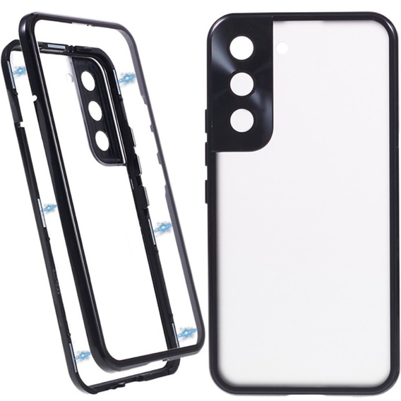 Case for Samsung Galaxy S22, Magnetic Dual Glass, black
