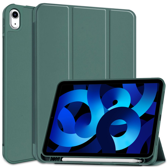 Case for iPad 10.9 2022 10 Gen, Smart Pencil, with space for stylus, green