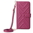 Crossbody Leather Wallet flip case for Samsung Galaxy S25 Edge, maroon