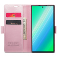 Flip case for Samsung Galaxy S23 Ultra, ERBORD Waxy Wallet, pink