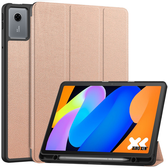 Case for Lenovo Idea Tab 11" 2025 TB336FU TB336ZU, stand, Smartcase with stylus holder, rose gold