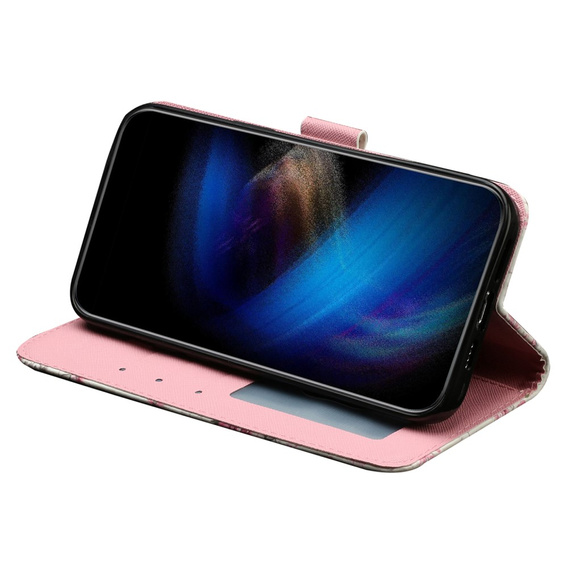 Flip case for Samsung Galaxy A35 5G, Wallet, Roses white