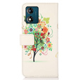 Flip case for Motorola Moto E13, Wallet Tree, white