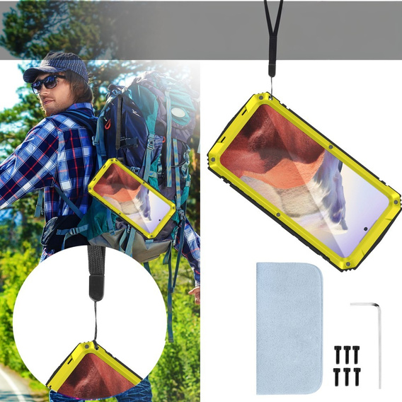 Armored case for Samsung Galaxy S25, R-JUST, yellow