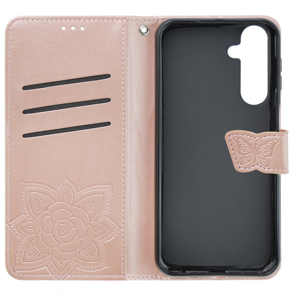 Flip case for Oppo A79 5G, Butterfly, pink rose gold