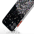 Case for Motorola Edge 20 Lite, Glittery, black