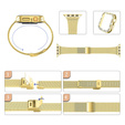 Milanese bracelet + case with protective film for Apple Watch 1/2/3/4/5/6/7/8/SE/ULTRA (42/44/45/49 MM), Black