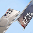Case for Samsung Galaxy S25 Ultra, Electro MagSafe, silver + Lanyard