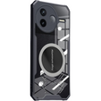 Case for Xiaomi Redmi Note 14 Pro/Pro+ 5G, with magnetic sheet, transparent / black