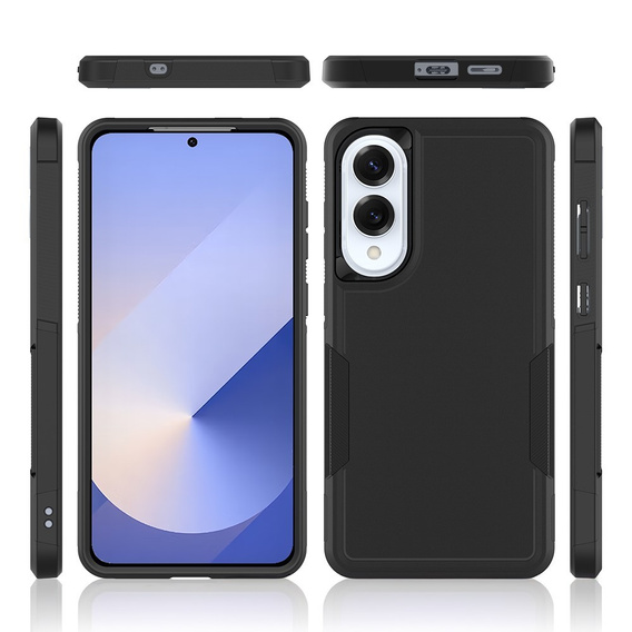 Armored Case for Samsung Galaxy S25 Edge, Dual Shockproof, black