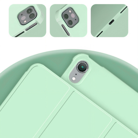 Case for iPad 10.9 2022 10 Gen, Smart Pencil, with space for stylus, green