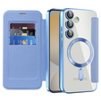 Flip case for Samsung Galaxy S24 FE, RFID Wallet MagSafe CamShield, blue