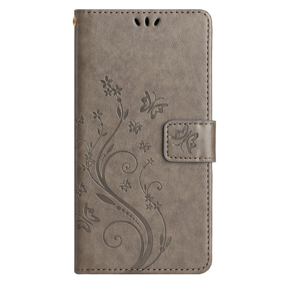 Flip case for Samsung Galaxy S23 FE, Butterfly, grey