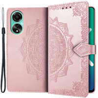 Flip case for Oppo A78 4G, Mandala, pink rose gold