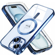 Case for iPhone 15, Electro MagSafe, blue + Screen Glass
