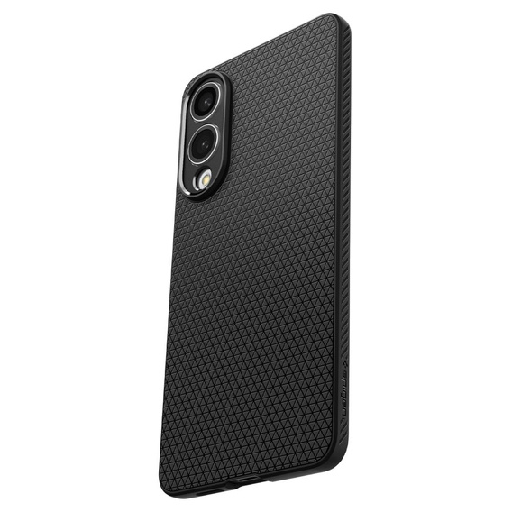 Spigen case for Samsung Galaxy S25 Edge, Liquid Air, black + 9H Tempered Glass