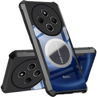 Case for Xiaomi Redmi 14C / Xiaomi Poco C75, with magnetic sheet, transparent / black