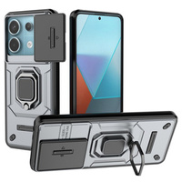 Case for Xiaomi Redmi Note 13 Pro 5G, KickStand Camera Lens, grey