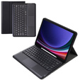 Case + keyboard Samsung Galaxy Tab S9+, Leather Pen Slot TouchPad, black