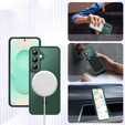 Case for Samsung Galaxy S25+ Plus, for MagSafe, ERBORD Matt Case, green + Screen Glass