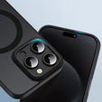 Case for iPhone 16 Pro, for MagSafe, ERBORD Matt Case, black + Screen Glass