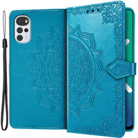 Flip case for Motorola Moto G22, Mandala, blue
