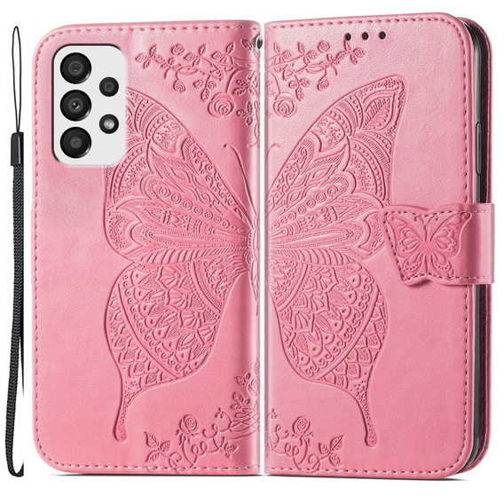Flip case for Samsung Galaxy A33 5G, Butterfly, pink