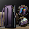 Flap case for Samsung Galaxy A17 5G, wallet with lock and straps - purple