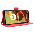 Flip case for Motorola Moto G85, Card Slot, red