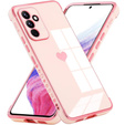 Case for Samsung Galaxy S23 FE, Electro heart, pink rose gold + Full Glue Ceramic Glass