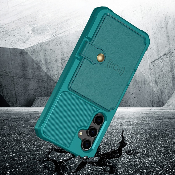 Case for Samsung Galaxy S23 FE, Card Holder Kickstand, green