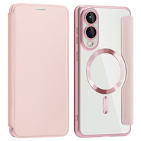Flip case for Samsung Galaxy S25 Edge, RFID Wallet MagSafe CamShield, pink