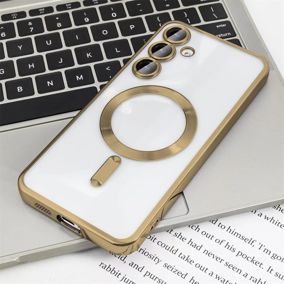 Case for Samsung Galaxy A55 5G, Electro MagSafe, gold + Screen Glass