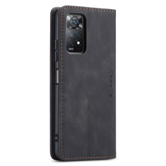 CASEME case for Xiaomi Redmi Note 11 Pro 4G/5G, Leather Wallet Case, black