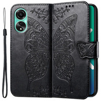 Flip case for Oppo A98 5G, Butterfly, black