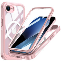 Case for iPhone 16E, Shockproof, with glass, for MagSafe, pink