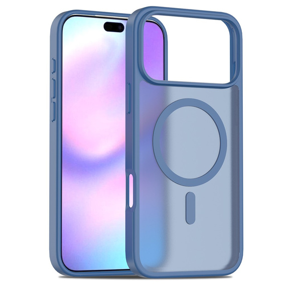Matt Case for iPhone 17 Pro Max, for MagSafe, translucent blue