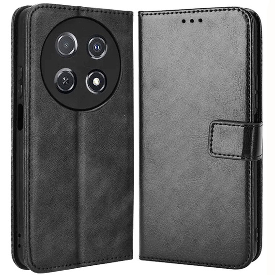 Flip case for Huawei Nova 12i, Crazy Horse Wallet, black