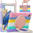 Children's case for Samsung Galaxy tab A8 10.5 SM-X200 SM-X205, armored with strap, blue