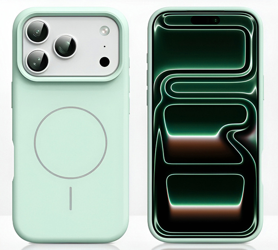 Silicone sleeve for iPhone 17 Pro, for MagSafe, anti-shock, green