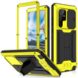 Armored case for Samsung Galaxy S22 Ultra, R-JUST CamShield Slide, yellow