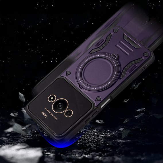 Armored Case for Xiaomi Redmi A3, Magnetic Ring, purple