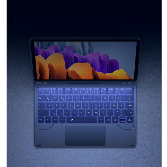 Keyboard case for Samsung Galaxy Tab S10 Lite / S10 FE / S9 FE / S9, Dexnor Magnetic Keyboard Touchpad, blue